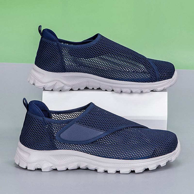

MCTIN Мужская повседневная обувь Дышащие кроссовки с липучкой для ходьбы Нескользящие балетки Легкая спортивная обувь Лоферы для вождения 37 синий