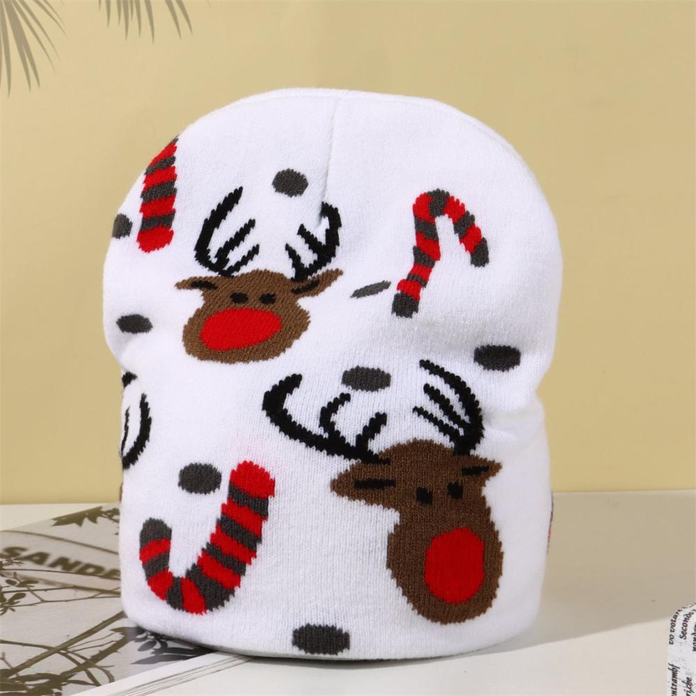 Knit Hat Red Xmas Cap Winter Hat Woolen Christmas Hat For Xmas Party Decor Winter Fashion Holiday Accessories