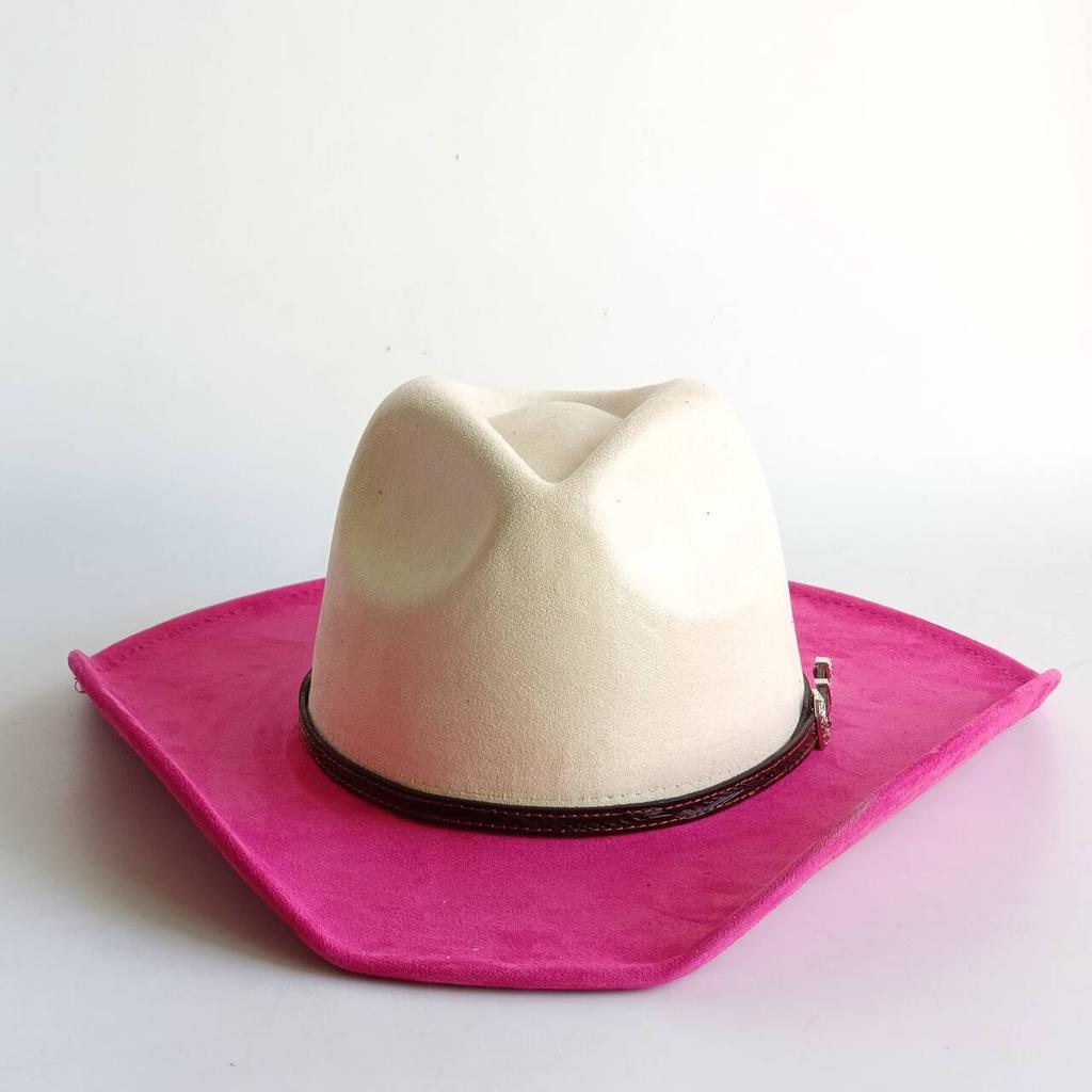 Western Cowboy Style Suede Patchwork Wide-brimmed Hat Parties Riding and Mexican-style Panama Hats Chapéu