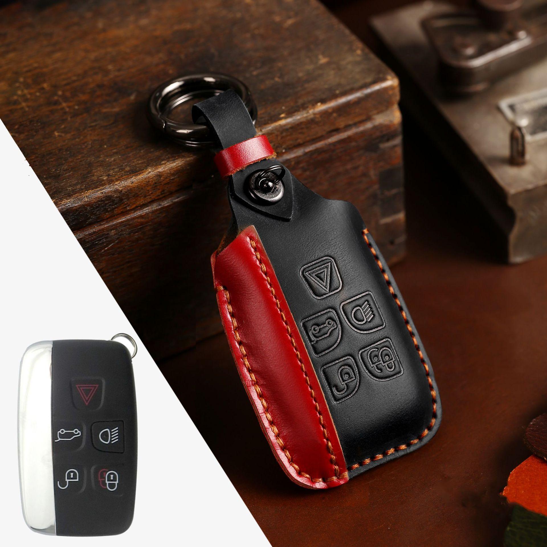 

Suitable for Jaguar key case, Land Rover key case, handmade high-end car key case, genuine leather.