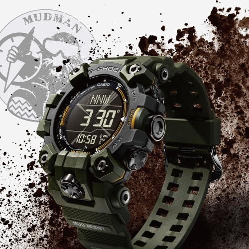 G-SHOCK G-Shock Master of G MUDMAN Casio CASIO Solární rádio Digitální hodinky Černá khaki zelená GW-9500-3 zámořský model