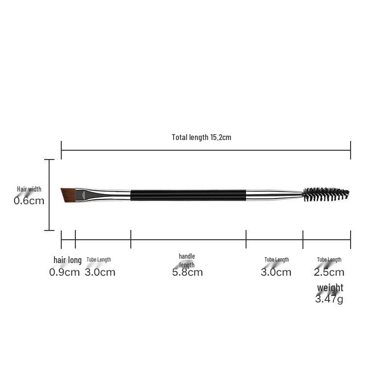 Dual-Ended Eyebrow & Eyeshadow Brush Set: Angled, Concealer, Spiral, Eye Makeup Tools.