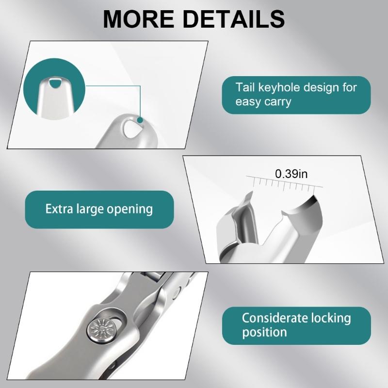Angled Nail Clippers Nail Cutter Large Opening Toenail Clippers Stainless Steel Fingernail Clippers Toe Nail Clippers
