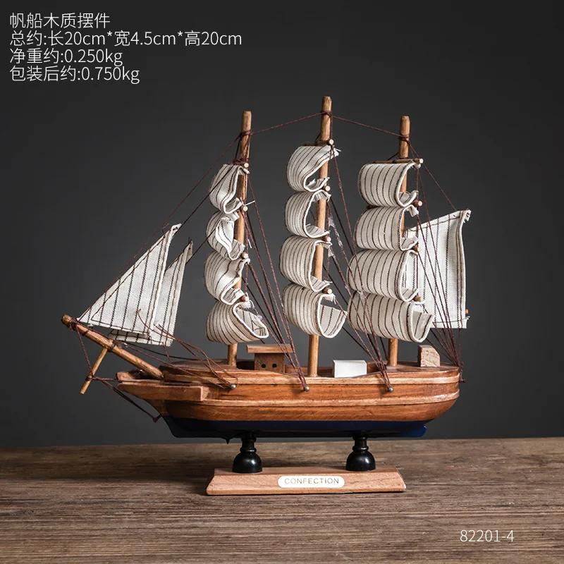 Creative Sailing Model Figurines Living Room TV Cabinet Wine Cabinet Office Table Miniatures Luxury High-end Decor Statua FYFM