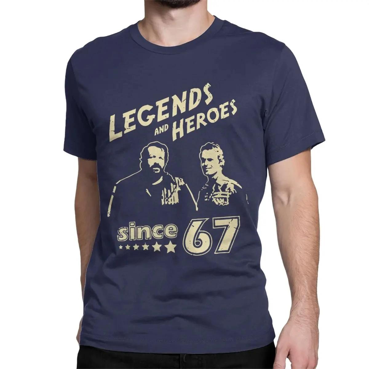 

2025 Bud Spencer Legends And Hero Since 67 Футболка для мужчин женщин Теренс Хилл Хлопковая футболка Футболка с круглым вырезом Одежда M
