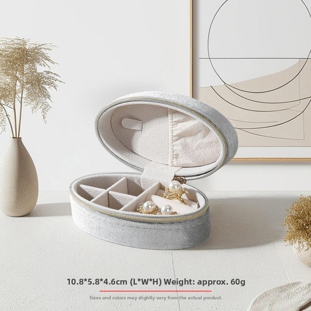 Ellipse Reise Schmuckkoffer Tragbare Schmuck Organizer Tasche Halskette Ring Ohrringe für Frauen
