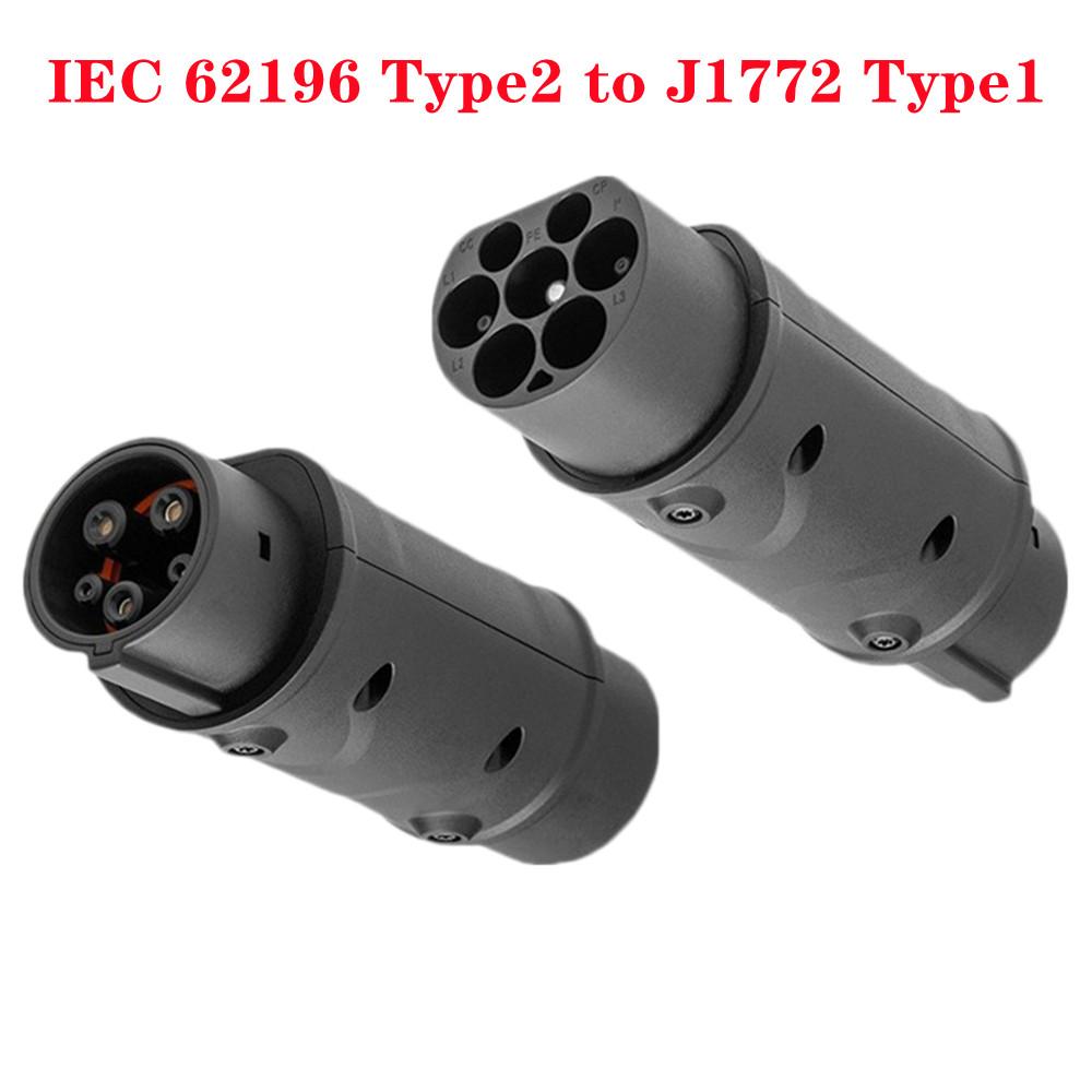 32A EV Charger Converter Charging Station IEC 62196 Type2 To J1772 Type1 and Type1 To GBT Electric Car Charging Adapter Barrel