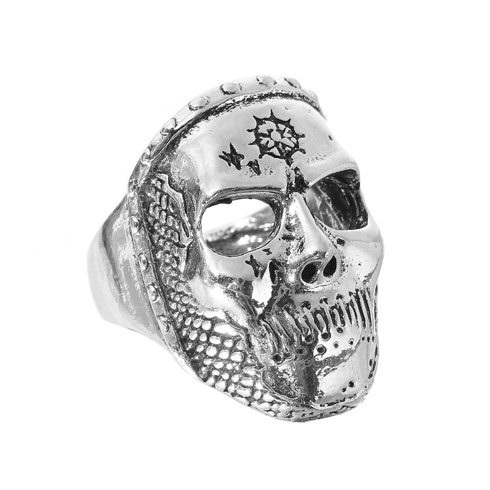 Boutique New Retro Simple New Punk Hip-hop Skull Personality Men's Open Ring Robot Ghost Head Jewelry