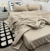 Summer Blanket Set Japanese Solid Colour Simplicity Summer Comforter Set Soft Thin Quilt Bed Sheet Pillowcase 4pcs Bedding Set