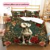 Cats and Dogs with Roses  Pattern Bedding Quilt Set  Home Decoration  Gift (1 * duvet cover + 2 * pillowcase, without core)