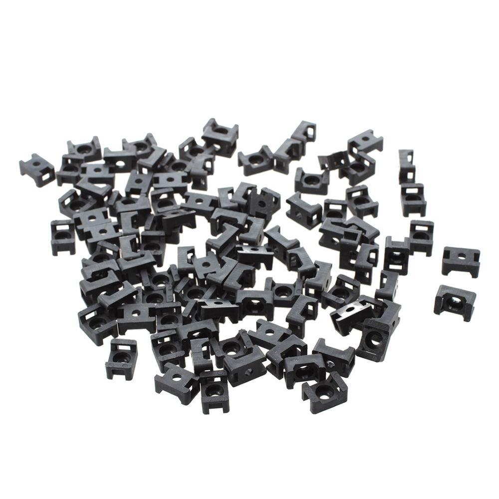 100PCS HC-4 Plastic Wire Mounts Seat Data Line Winder Cable Tie Fixed Seat