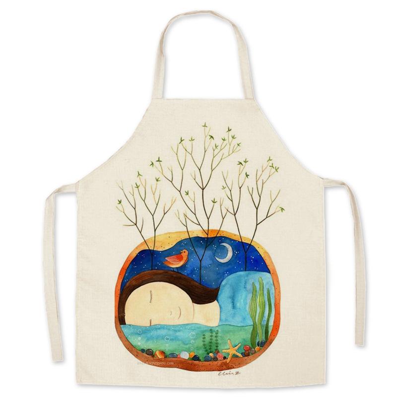 Kids Kitchen Apron Stain Resistant Kitchen Apron Linen Apron Ladies Kitchen Accessories Apron Men Ladies Coffee Gadgets
