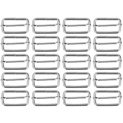 20Pcs Metal Rectangle Adjuster Durable Fadeless Exquisite Wide Application Metal Buckle For Clothes Backpack Belt3.5x38x20mm