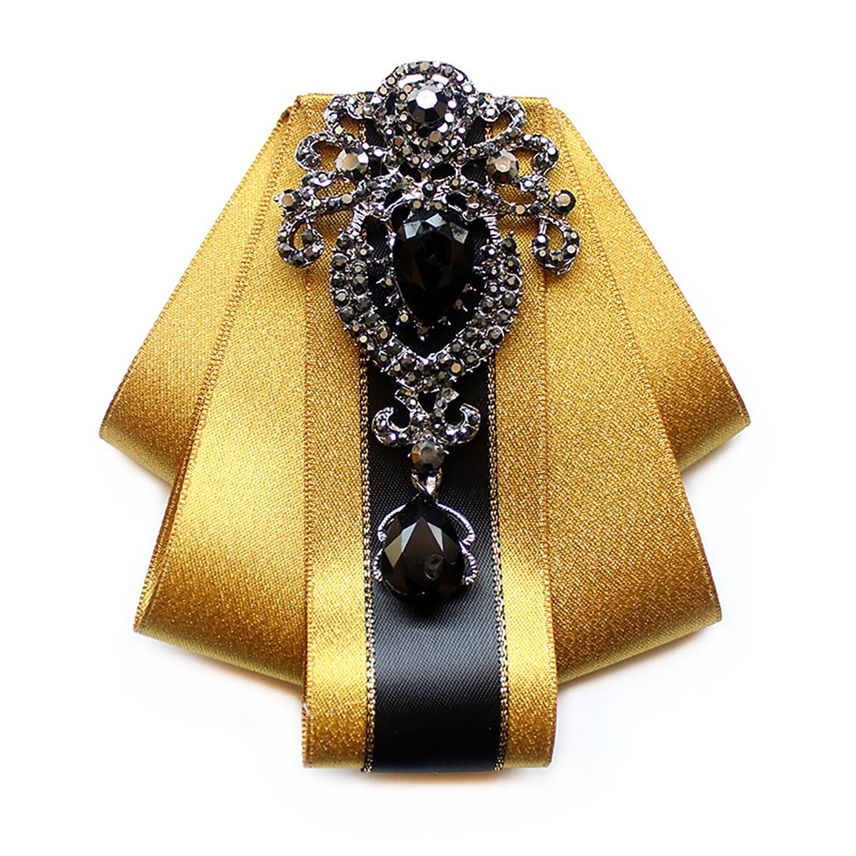 [VOVOSTAR] Men s Bow Tie, Formal, Uniform, Retro, British Style, Wedding, Bow Knot, Brooch, Unisex, Banquet, Business, Commuting (Yellow)