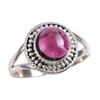 Natural Garnet Gemstone 925 Solid Sterling Silver Jewelry Ring Size 7.5 W9s63