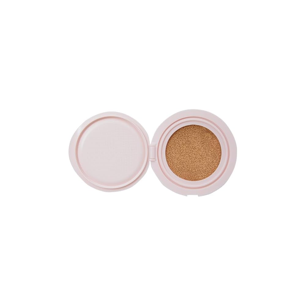Canmake Fit Glow Cushion Refill 02 Natural 10g Foundation with Dewy Finish and Drop-Shaped Puff SPF50+ PA+++