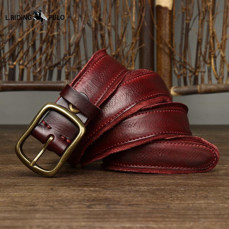 

Мужской ремень в стиле ретро, ​​уникальный змеиный узор, кожаный ремень с пряжкой, первый слой, джинсовый ремень из воловьей кожи 130cm