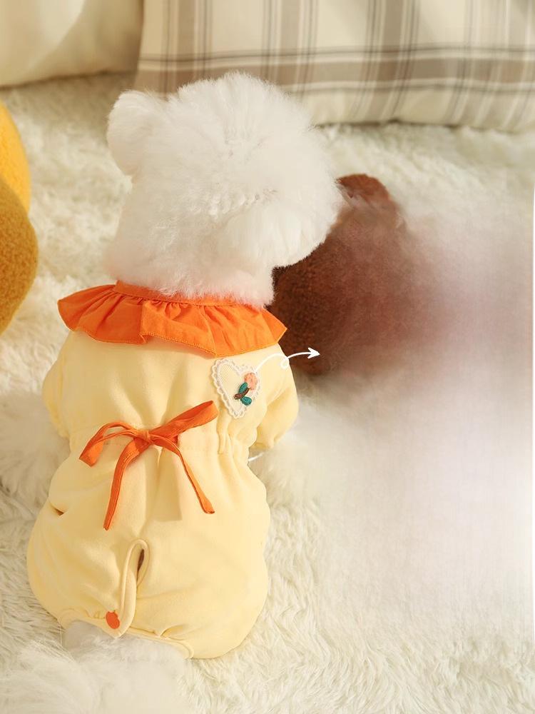 Winter Warm Four-Legged Dog Pajamas for Small Breeds - Pomeranian, Teddy, Bichon