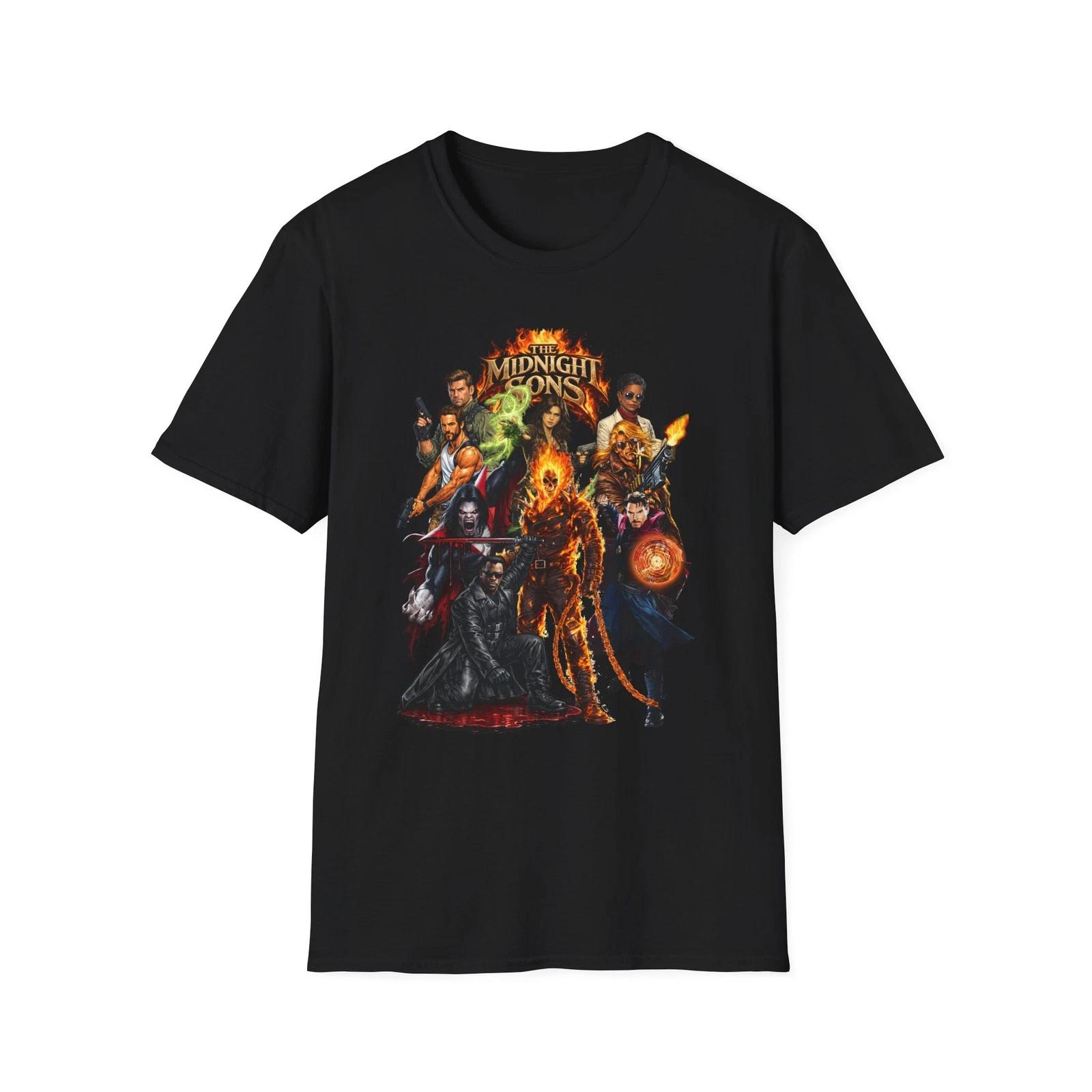 Midnight sons group illustration T-Shirt | horror movie style M