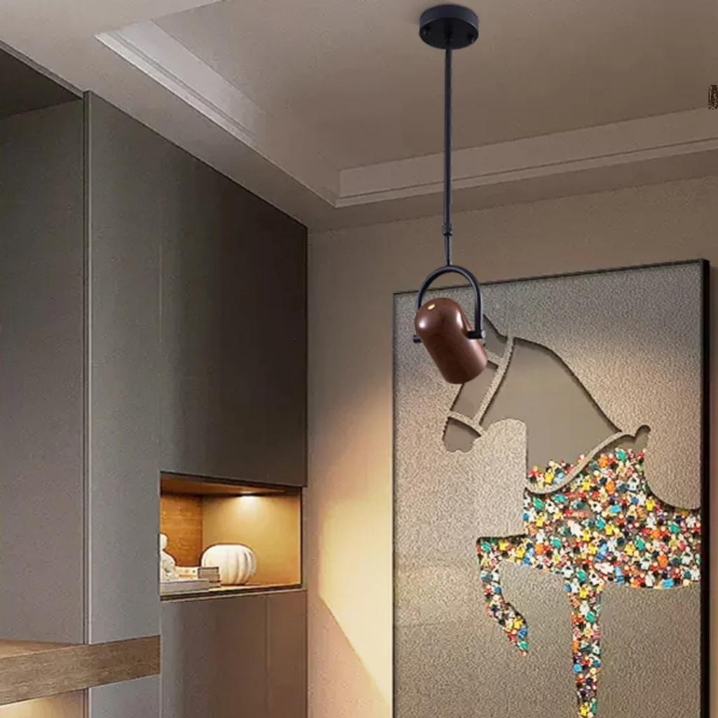 Nordic Led Pendant Lamp 330° Freely Rotating Spotlight Bedroom Walkway Entrance Study Background Wall Spotlights Boom Adjustable