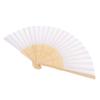 Folding Hand Fan 21cm Blank Silk Fabric Bamboo Folded Hand Fan for Wedding Daily Use