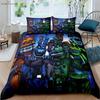 Dark Game Cartoon Print Quilt Cover Dormitory Children's Room Bedding Set Quilt Cover Pillowcase 100% Polyester 3 Pieces
