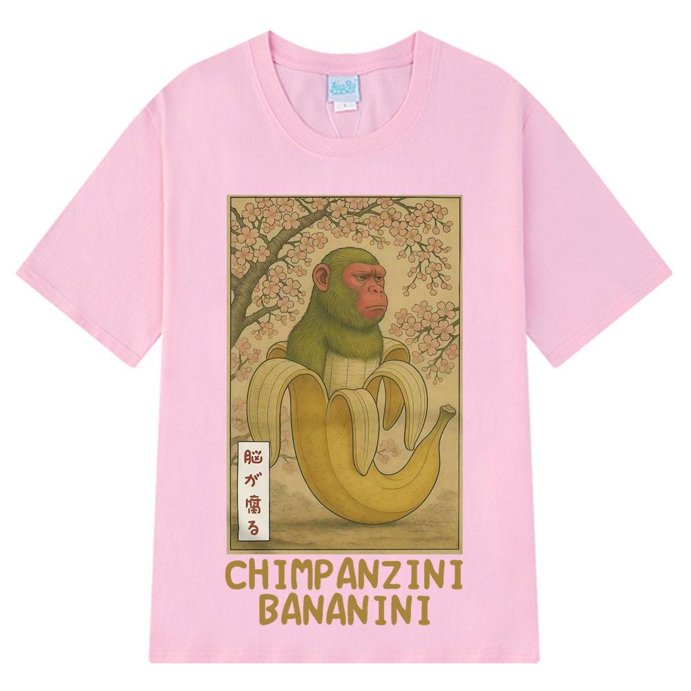 2025 Summer Chimpanzini Bananini Funny Banana Monkey Meme Tshirts Mens Women Humor Style Oversized Cotton Leisure Tees
