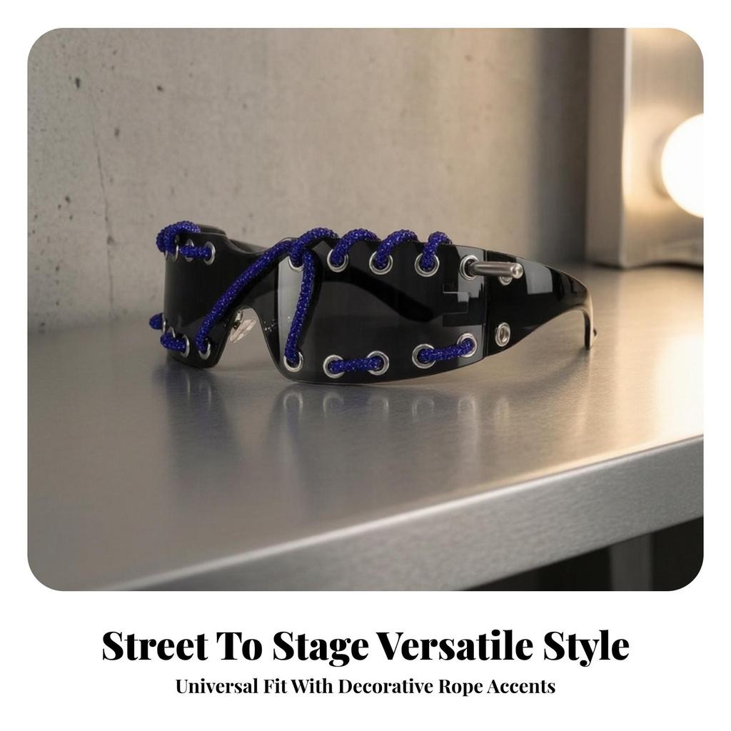 Sunglasses with Rhinestone Cord Sparkle Glasses Trendy for Parties