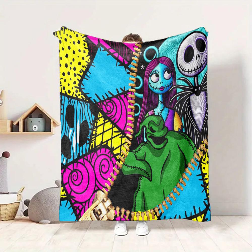 Nightmare Before Christmas Flannel Blanket Throw Blanket Soft Warm Sofa Bed Camping Home Decor Unique Christmas Gift C9211543