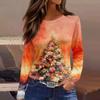 Womens's Fashion Casual Halloween Print V-neck Mid Length Pocket 3/4 Sleeve Top