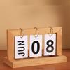 Desk Calendar Standing Flip, Flip Desk Calendar, Standing Flip Wooden Desk Calendar Nordic Vintage Large Display Wooden Flip Calendar for Office