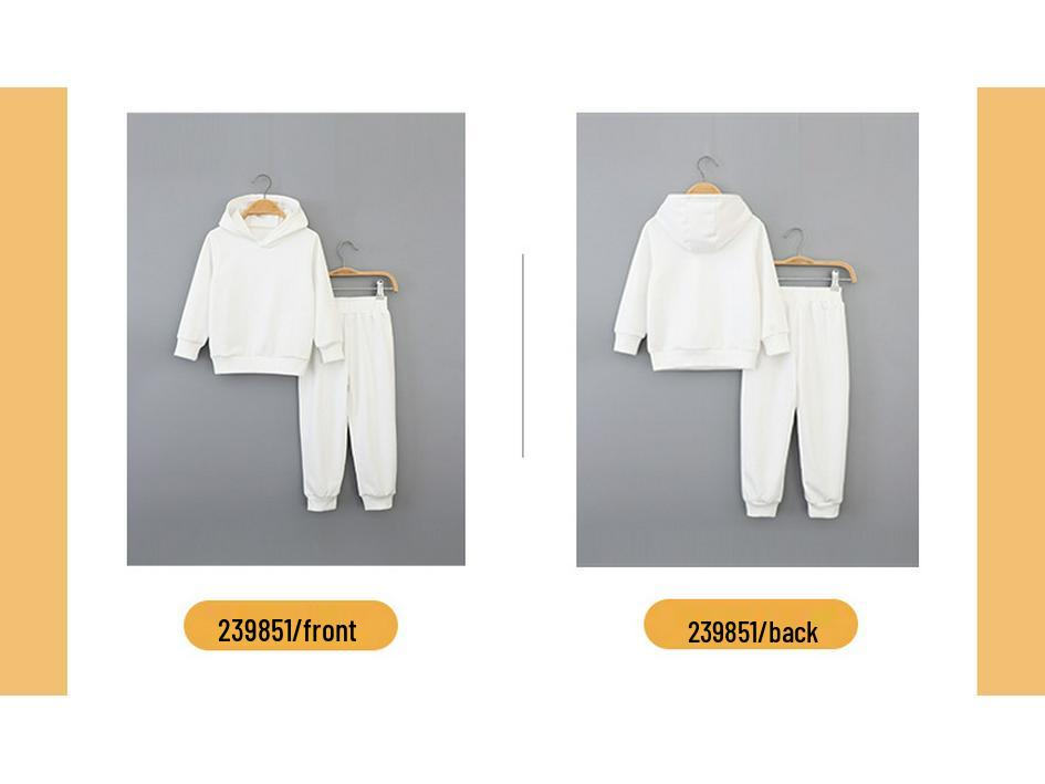 Kinder Einfarbig Langarm Kapuzenpullover und Hose Set - Herbst/Winter Freizeitkleidung