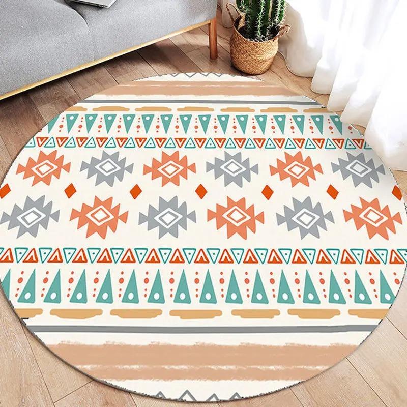 Retro Mandala Round Carpet Living Room Sofa Carpet Simple Home Decoration Bedroom Floor Mat Kitchen Bathroom Anti-slip Mat