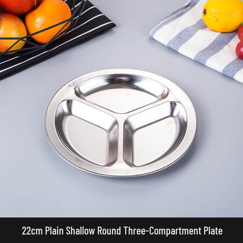 Molona Round 304 Stainless Steel 3-Compartment Canteen Tray