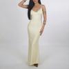 Women's Summer New Models, European and American Women's Clothing, Sexy Solid Color Lace Splicing Hollow Slim Dress