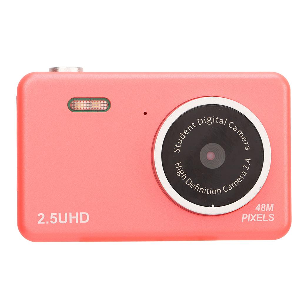 2.5K HD Selfie Camera 8 Times Zoom Automatic Light Sensitivity Compact Cute Dual Lens Digital Camera for Student Pink