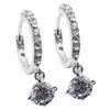Gold Filled Heart White Cubic Zirconia Crystal Hoop Clip On Earrings