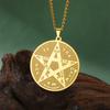 EUEAVAN Tetragrammaton Seal of Solomon Necklace Witchcraft Magical God Name Pentacle Pendant Chain Protection Amulet Jewelry