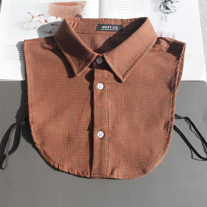 Plaid Fake Collar Shirt Children Print Collares Mujer Cotton Detachable Collar Choker Kids Boys Girls Removable Half Shirt