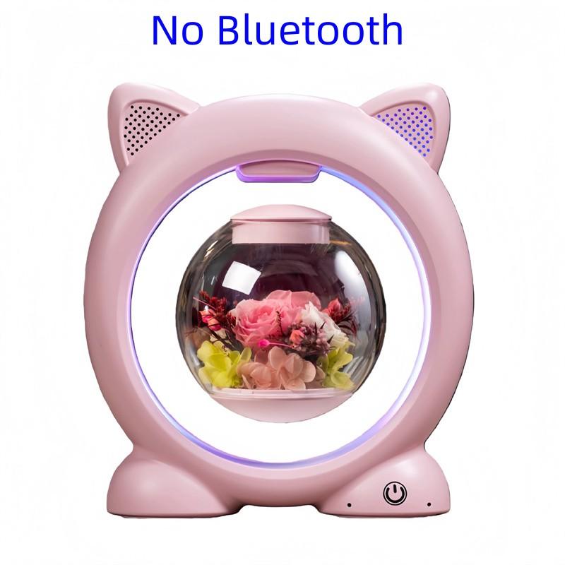 Magnetic Levitating Eternal Flower with Bluetooth Speaker 5W LED Light Floating Rotating Preserved Flower Valentine's Day Gift