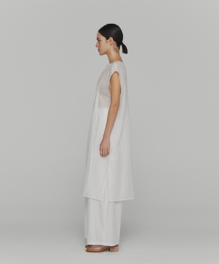 Amomento Sheer Drawstring Dress_White