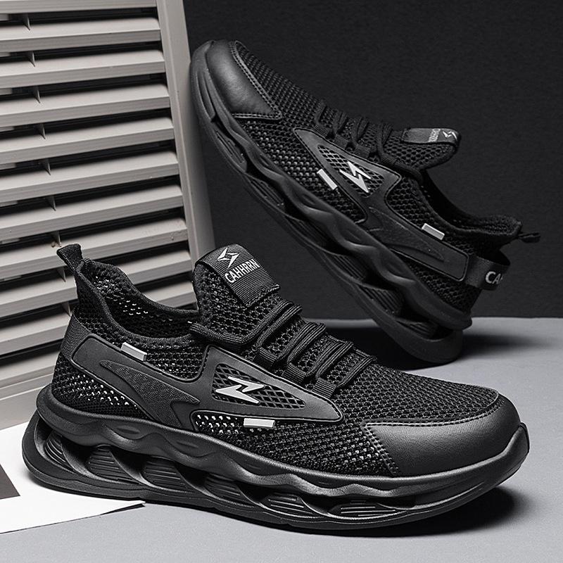Men's shoes four seasons trendy round head versatile breathable no lace-up platform sports leisure comfortable foot men's shoes