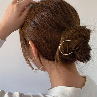 U-förmige kleine Haarnadel Minimalistische Haargabel Legierung Haarstab Trendige Haarspange Haarschmuck