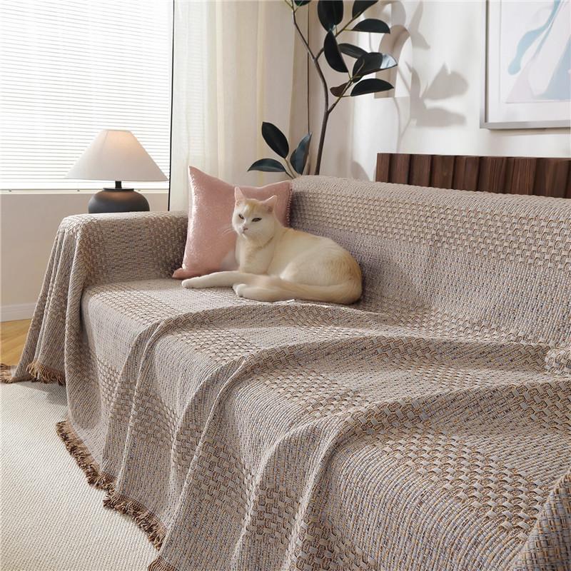All-Season Thickened Cotton Linen Sofa Cushion Cover Set - Stain Resistant & Non-Slip Premium Sofa Pad 30x70 серый