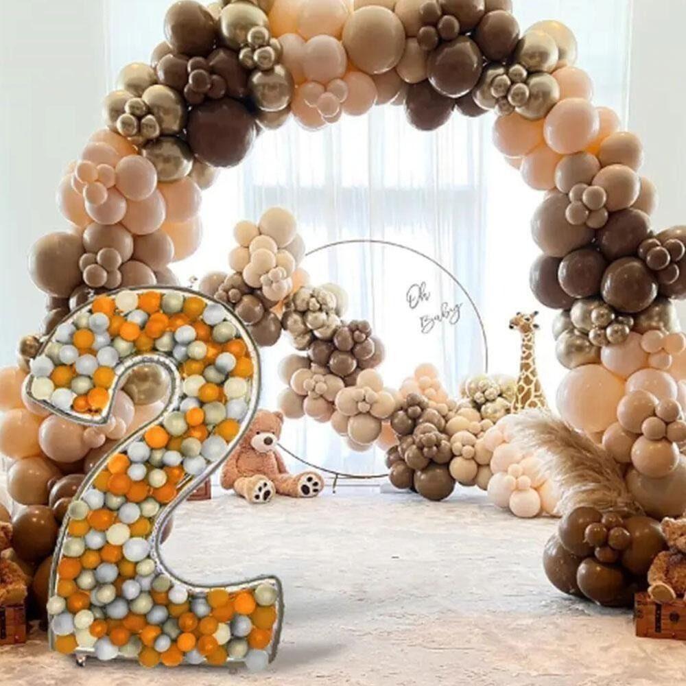 Aluminum Film Number Balloon Stand 0-9 Number Foil Number Balloon  Wedding Decor