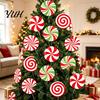 Weather Resistant Christmas Lawn Art 12Pcs Candy Yard Stakes, Hollow Board Garden Decor with Metal Spikes, Easy Install Signs Red White Green Outdoor