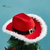 Christmas Party Red Cowboy Hat with White Fluff Edge Western Carnival Santa Claus Hat for Men And Women