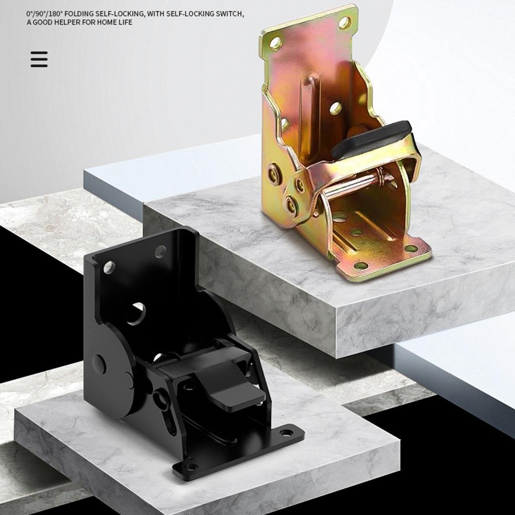 Foldable Hinge Hardware 180 Degree Locking Brackets for Folding Table Legs & Bed Frame Support Simple Installation