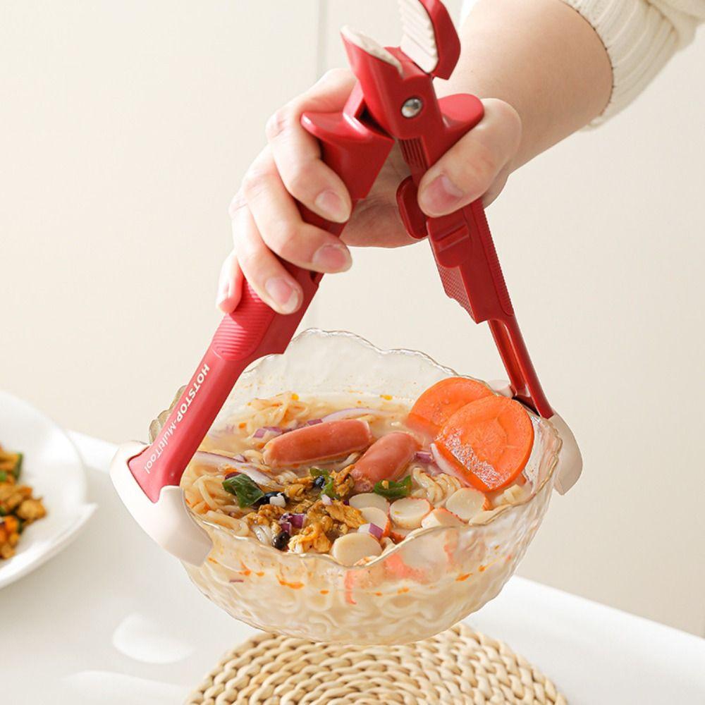 Portable 2in1 Anti Scalding Clip Silicone Durable Meal Bowls Tongs Save Effort Anti-hot Clip Kitchen Gadget