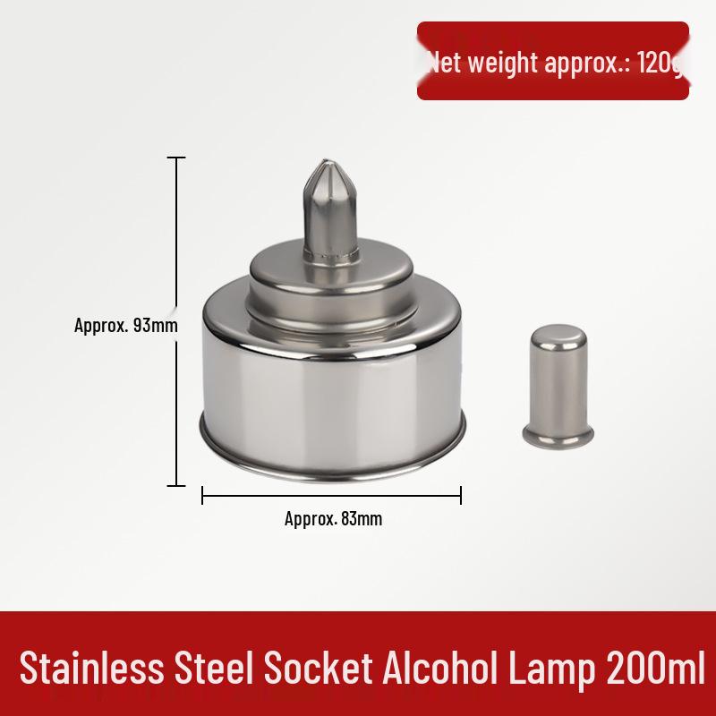 Stainless Steel Screw-Top Alcohol Lamp (100ml, 200ml, 400ml, 450ml) - Laboratory Grade, Sealed Design